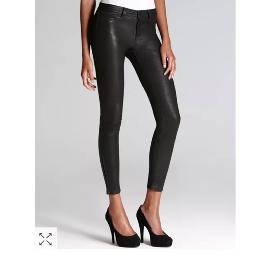 J BRAND*L8001 Black Skinny Leather Pants*Size 26,27*$998 - Picture 2 of 16